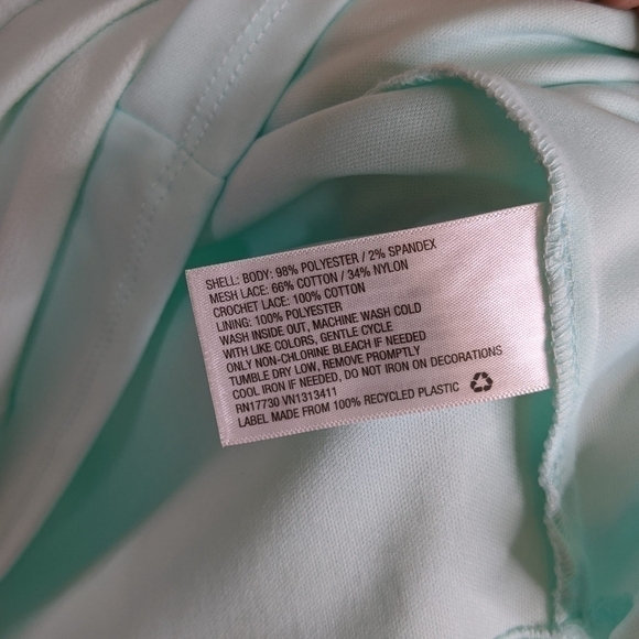 Xhilaration High Neck Mint Lace A-Line Mini Dress - Picture 6 of 9